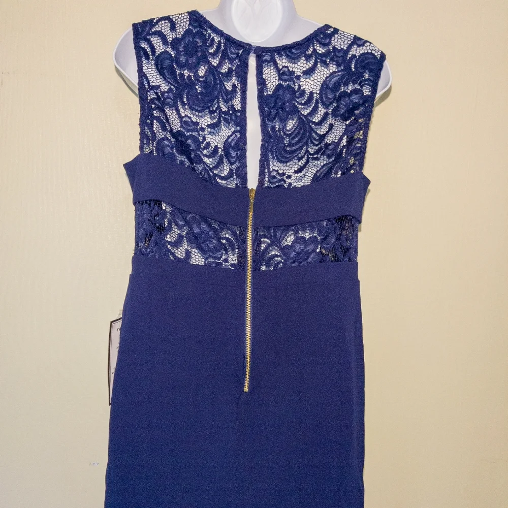 B. Darlin Juniors' Lace Cutout Bodycon Dress Navy Blue XL